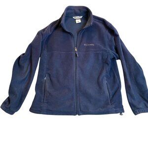 Columbia Men's Fleece Jacket Size Large Navy Blue Full-Zip Outdoor Warm Layering